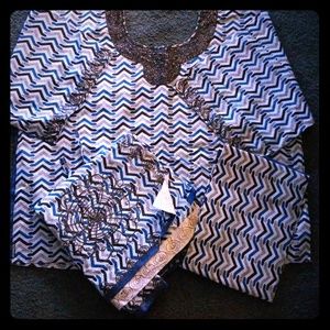 Womans African Wrap Skirt, Top and Head Wrap